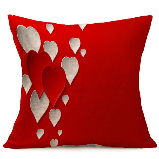 Details about   Red Flower Heart Love Pillowcase Decorative Cushion Cover Pillowcase Home Decor